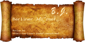 Berliner József névjegykártya